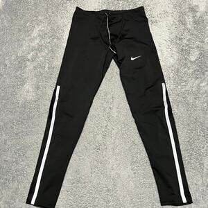 Nike Pants Mens Large Tech Running Tights Black Dri Fit Reflective